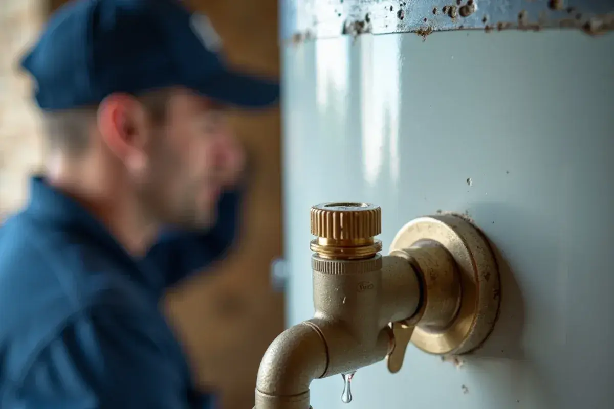 Water dripping from the relief valve discharge pipe of a tank water heater