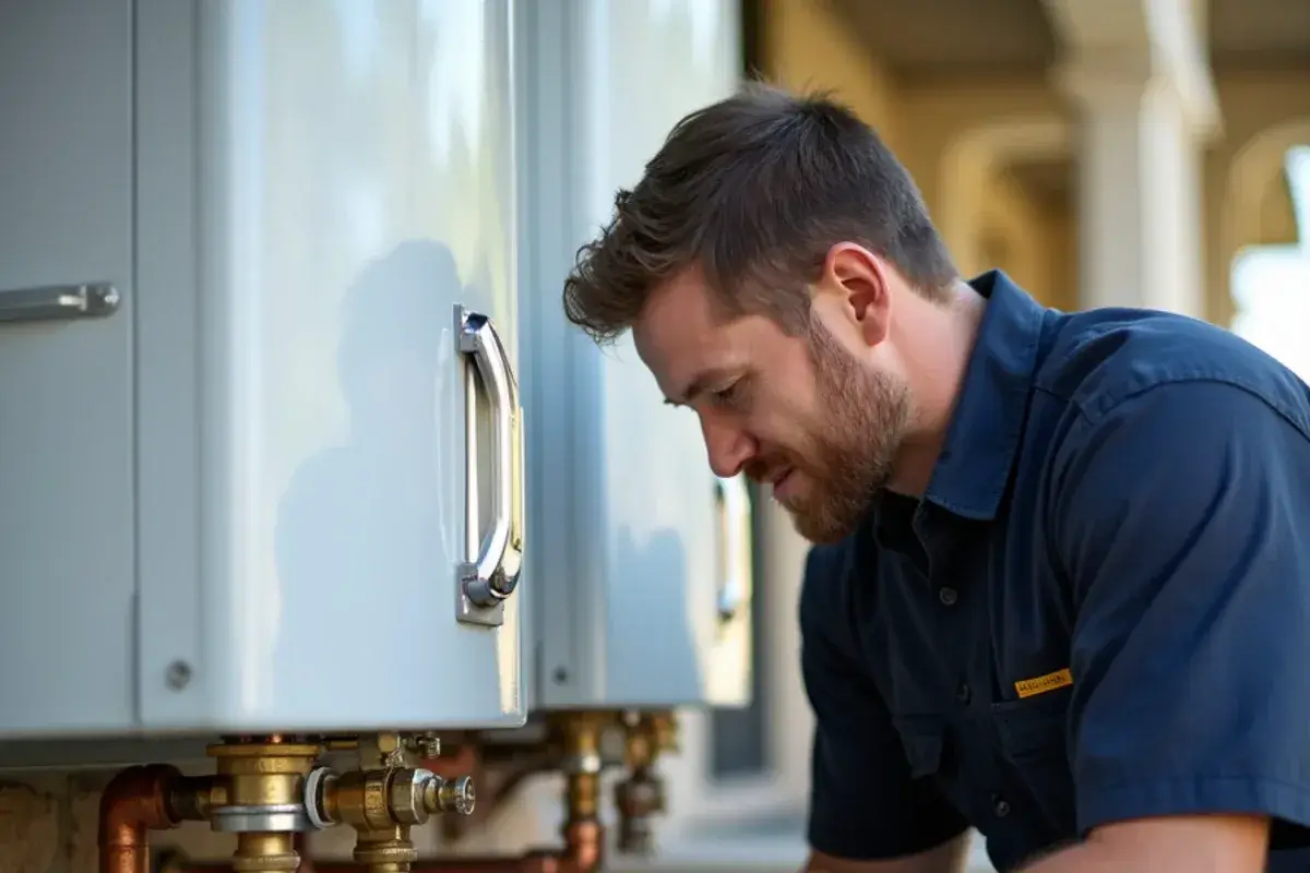 Temperature and pressure relief valve with its discharge pipe on a water heater