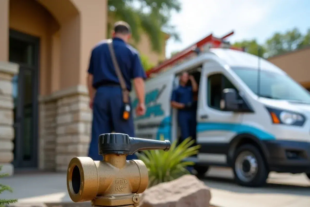 Backflow preventer assembly installed on a commercial water line in Georgetown TX