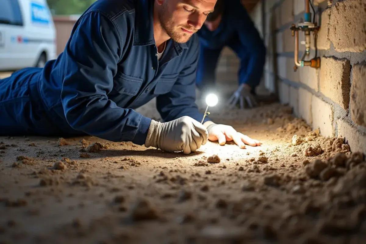 Supply and drain lines in the crawlspace of a pier-and-beam home in Florence TX