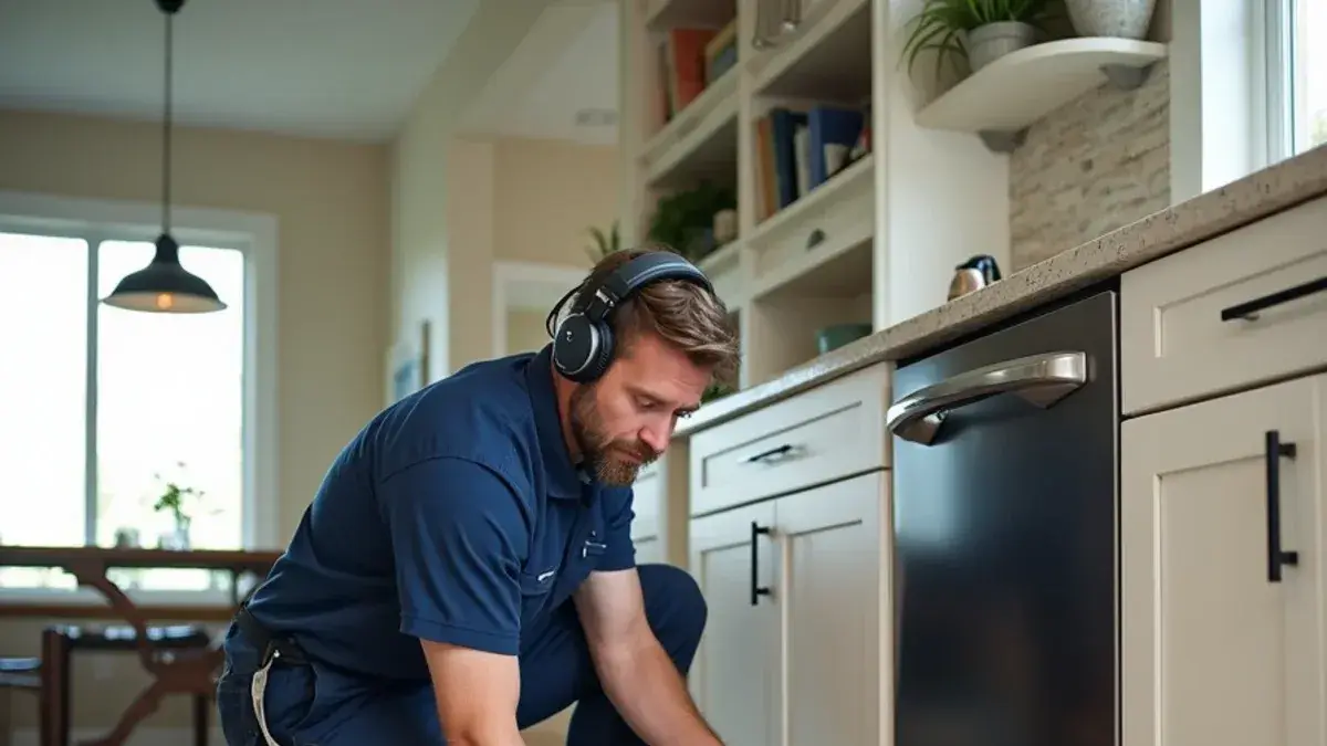 Plumber listening for a slab leak through a tile floor in a Georgetown TX home