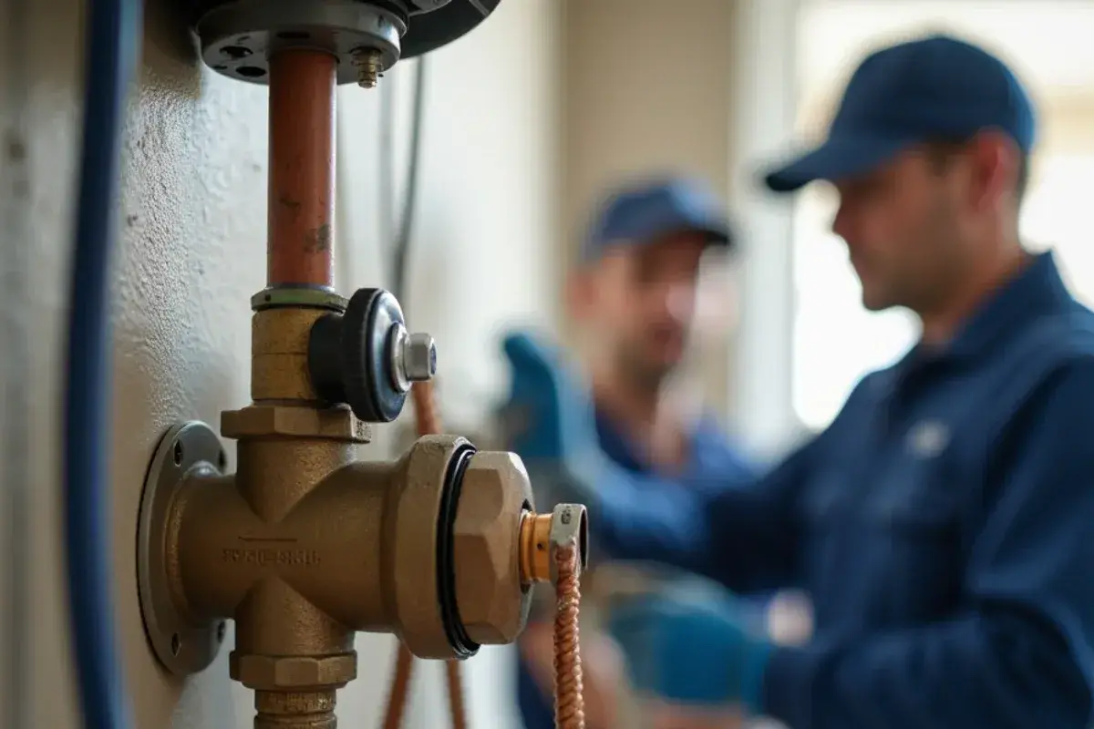 Softener bypass valve and braided connectors on a loop in Georgetown TX